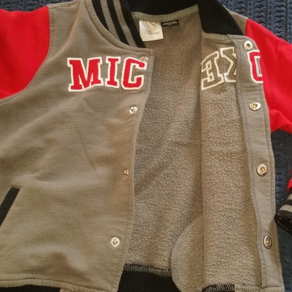 Disney Mickey Mouse Jacket Gray Red Black - Picture 4 of 5